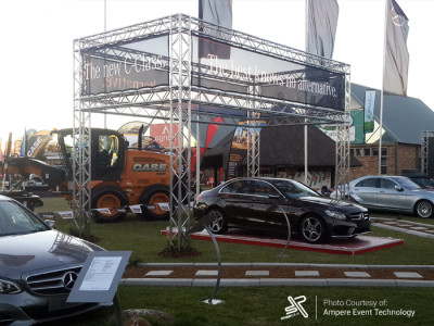 Ampere Event Technology using the OV30 Truss at the NAMPO Car Show.
